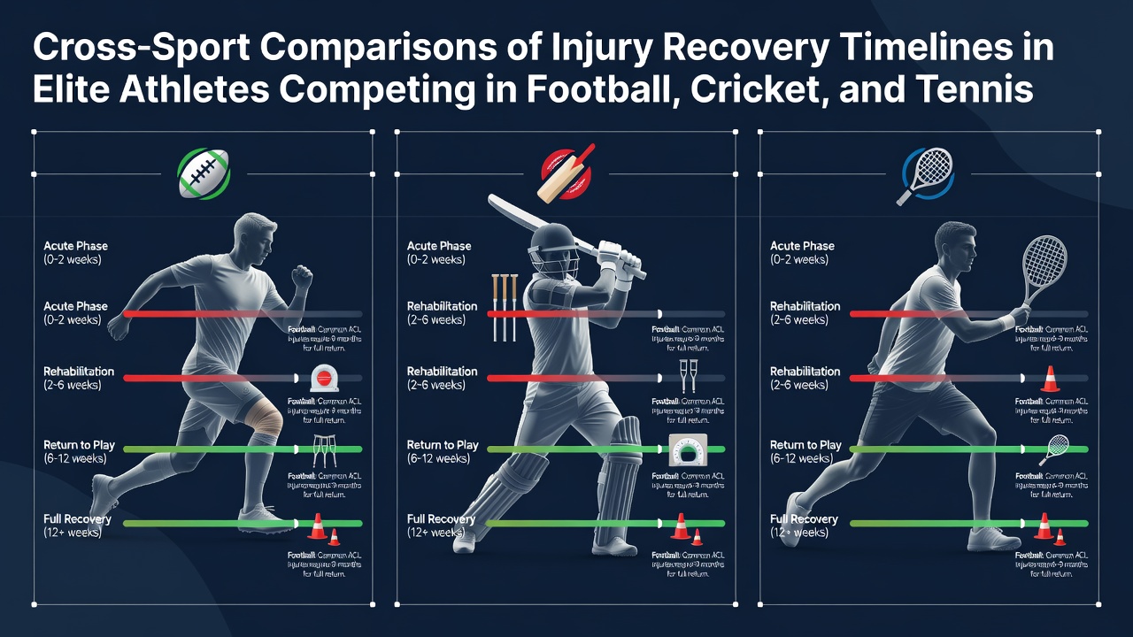 Elite athletes from football, cricket, and tennis during rehabilitation sessions