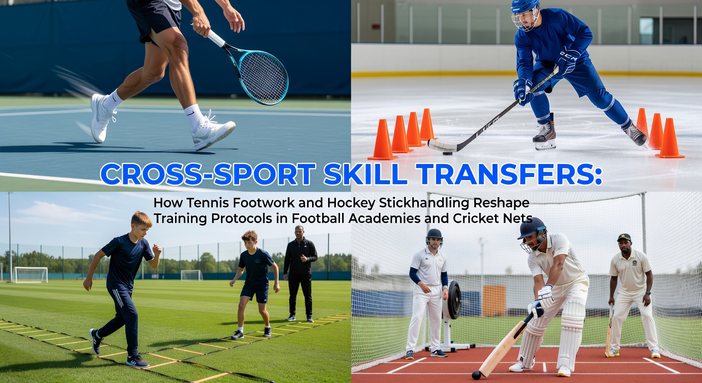 Tennis footwork patterns adapted for football academy drills on a grass pitch