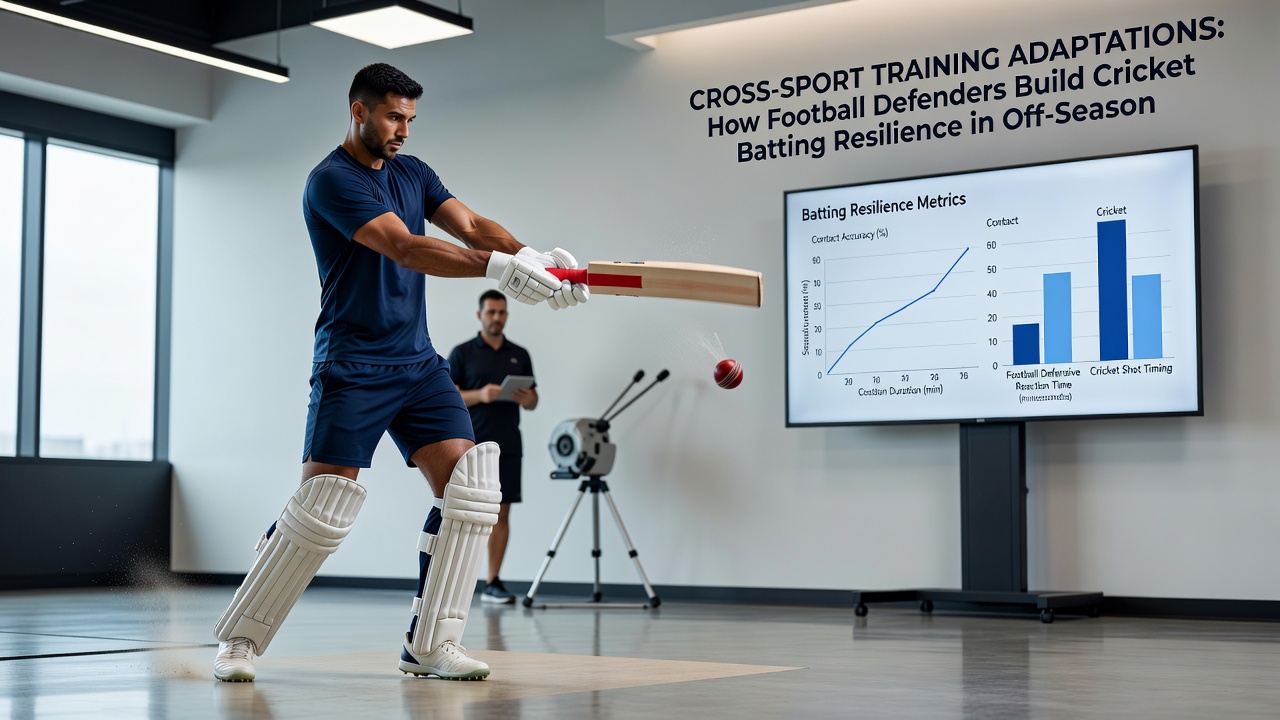 Athletes performing combined agility and batting technique exercises in a shared training facility