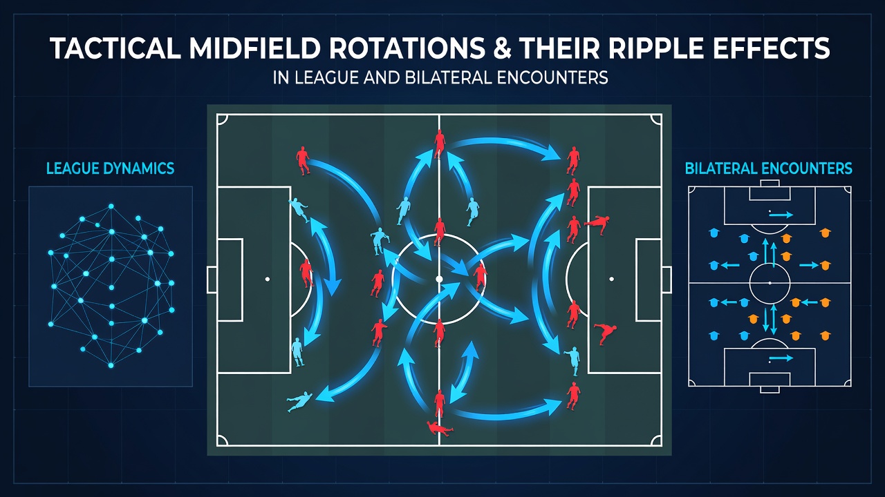 Tactical diagram showing midfield rotations in a soccer match setup