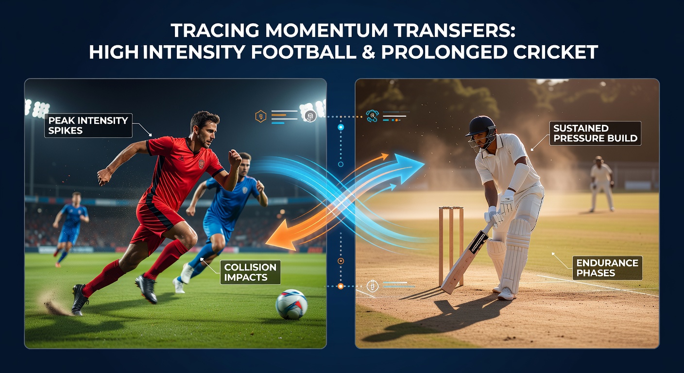 Comparative study of momentum in football and cricket competitions